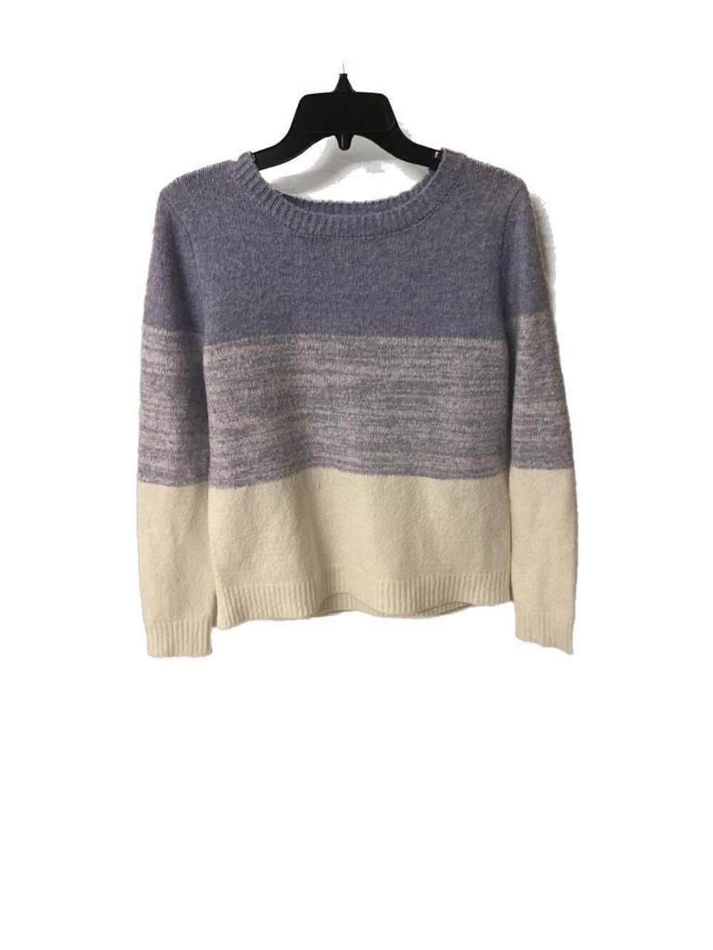cupcakes & cashmere Soft Color Block Ombré Crewneck Sweater Purple and White - Picture 5 of 8